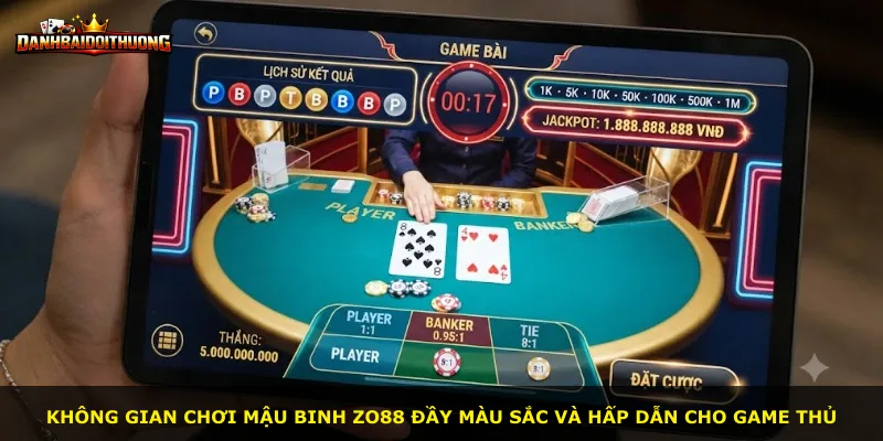 Không gian chơi Mậu Binh Zo88 đầy màu sắc và hấp dẫn cho game thủ
